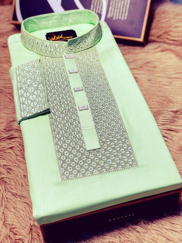 প্রিমিয়াম এমব্রয়ডারি ডিজাইন ঈদ স্পেশাল পাঞ্জাবি [ Code-121] - Image 1